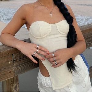 White Fox Corset Top - Cream